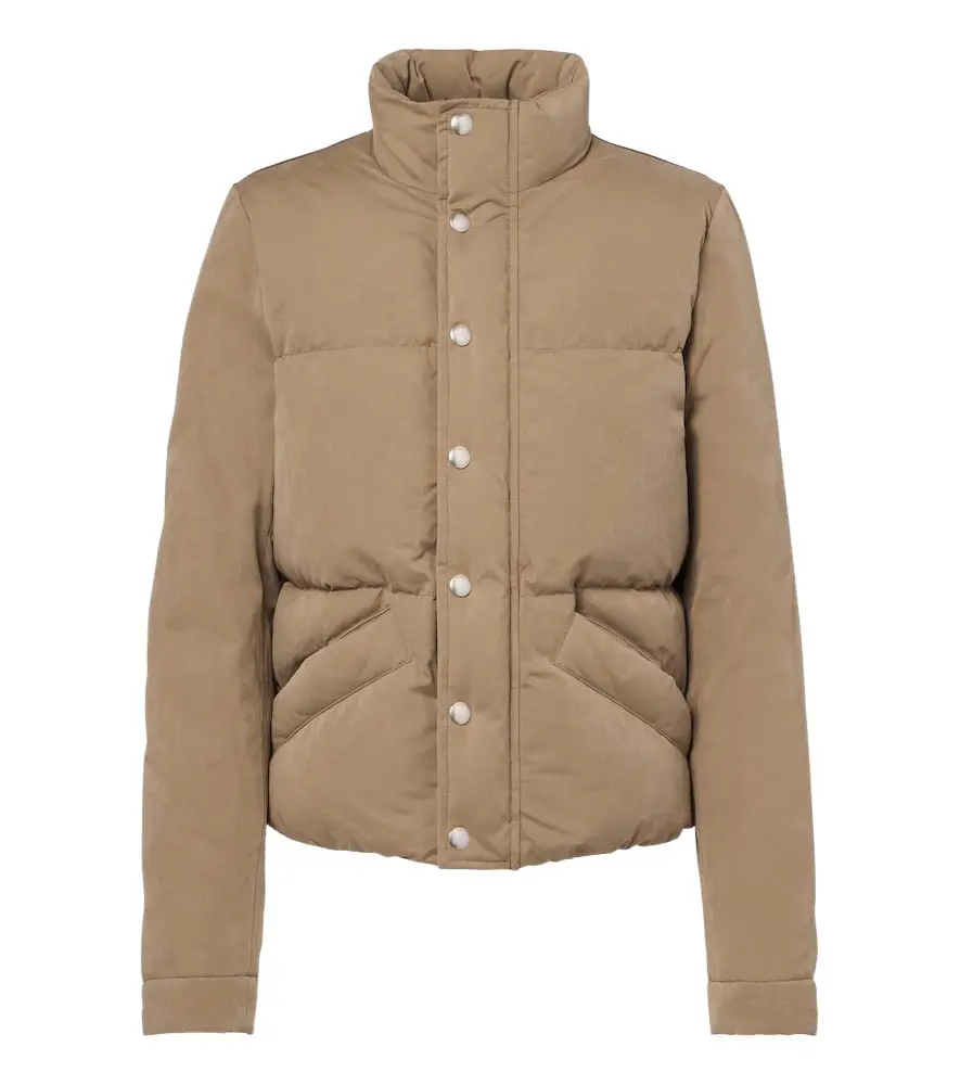 Leather-trimmed puffer jacket Leather-trimmed puffer jacket