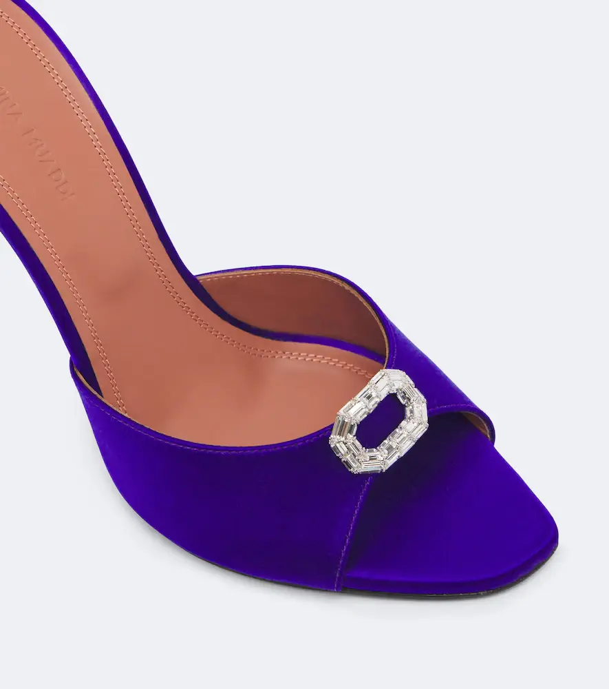 Amina Muaddi Mini Camelia embellished satin mules | Thumbnail 2 Amina Muaddi Mini Camelia embellished satin mules | Thumbnail 2