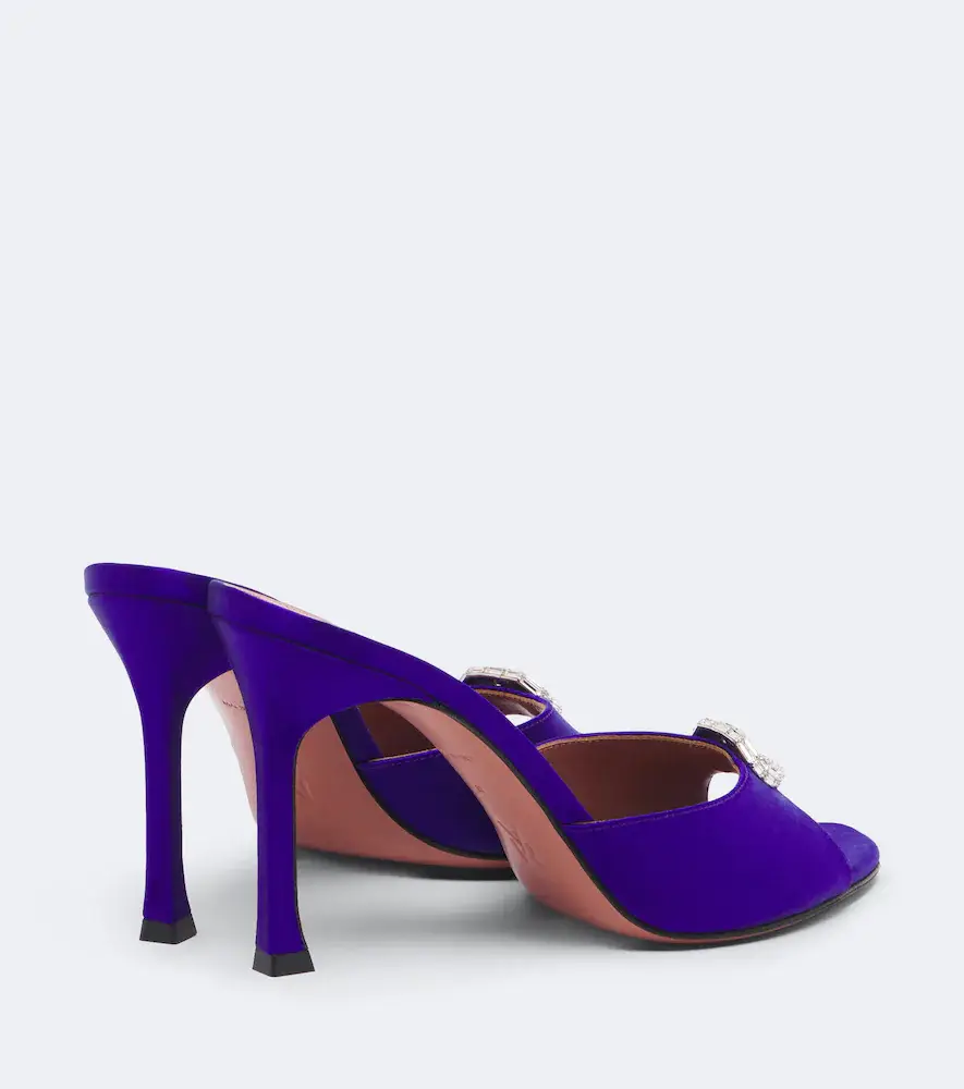 Amina Muaddi Mini Camelia embellished satin mules | Thumbnail 4 Amina Muaddi Mini Camelia embellished satin mules | Thumbnail 4