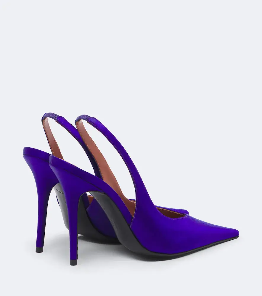 Amina Muaddi Anok satin slingback pumps | Thumbnail 4