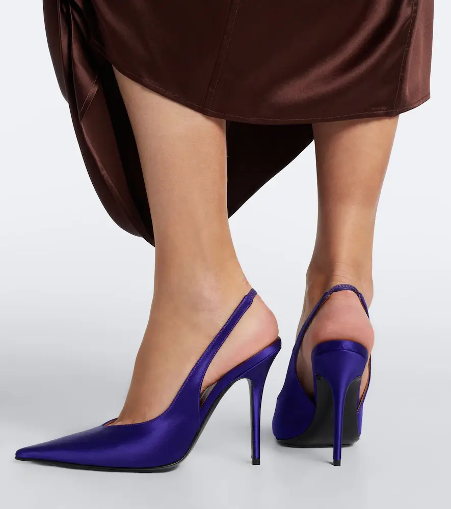 Amina Muaddi Anok satin slingback pumps | Thumbnail 6