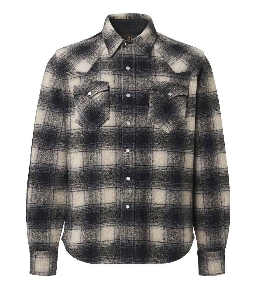 RRL Plaid wool-blend flannel shirt