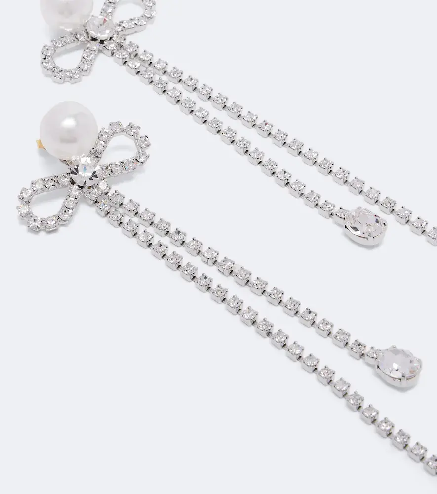 Magda Butrym Embellished faux pearl drop earrings | Thumbnail 2