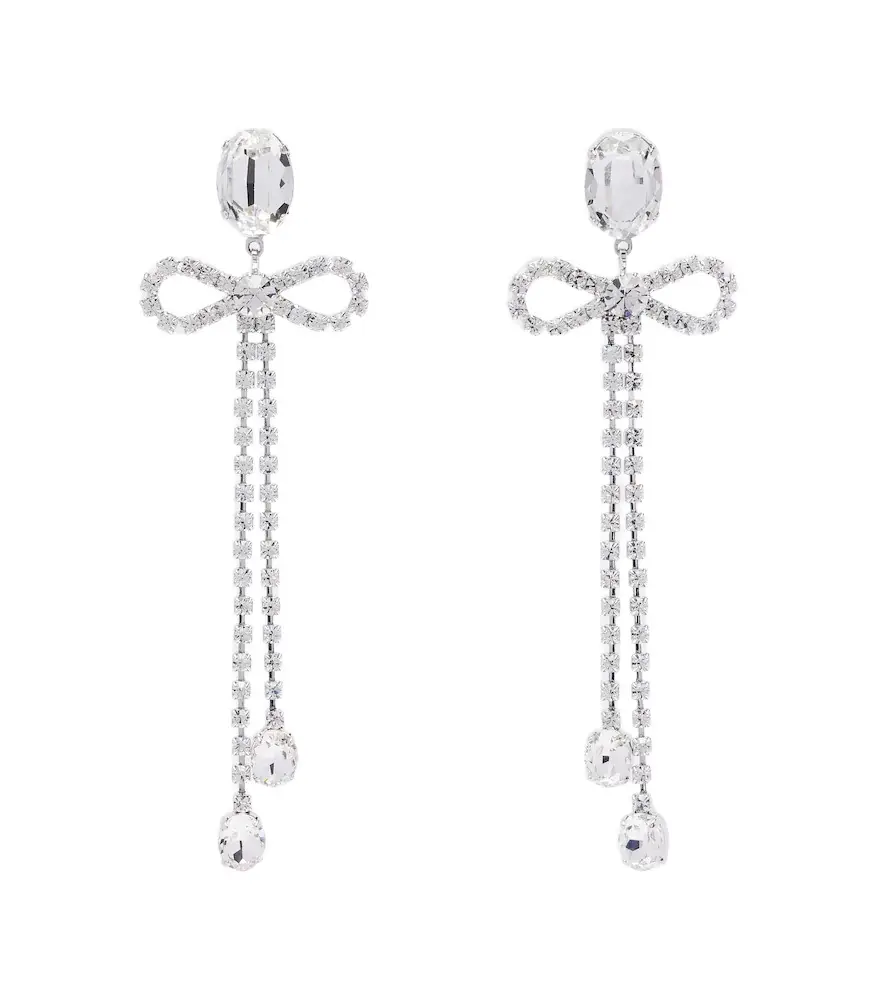 Crystal-embellished drop earrings