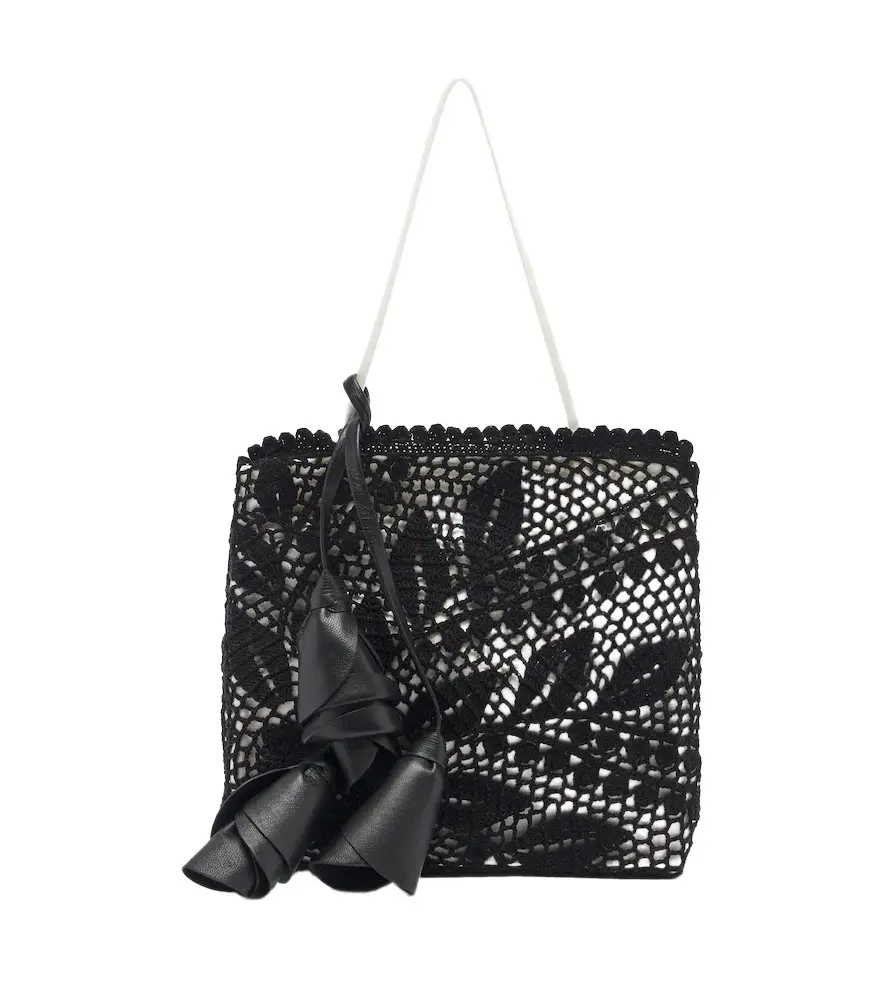 Julia crochet satin top-handle bag Julia crochet satin top-handle bag
