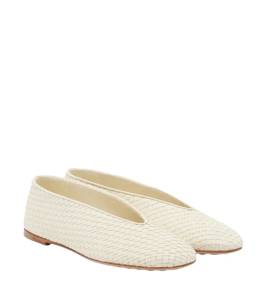 Bottega Veneta Rosa Intrecciato leather ballet flats