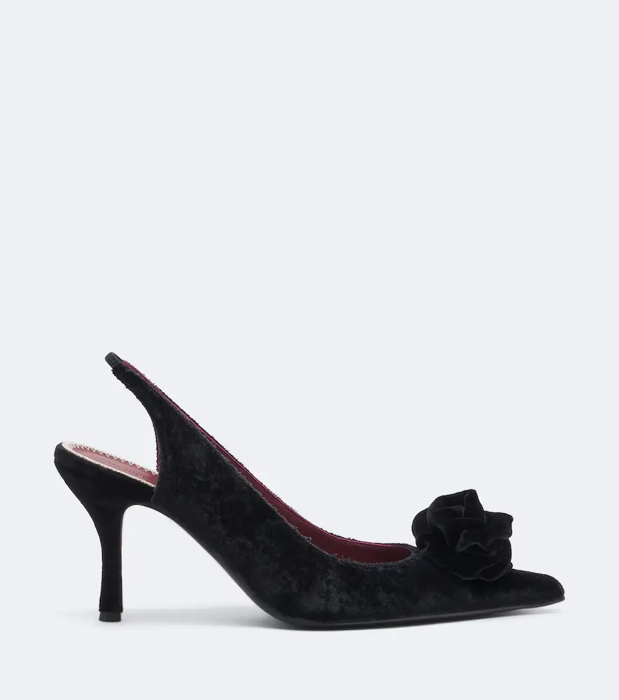 Magda Butrym Floral-appliqué velvet slingback pumps | Thumbnail 2 Magda Butrym Floral-appliqué velvet slingback pumps | Thumbnail 2