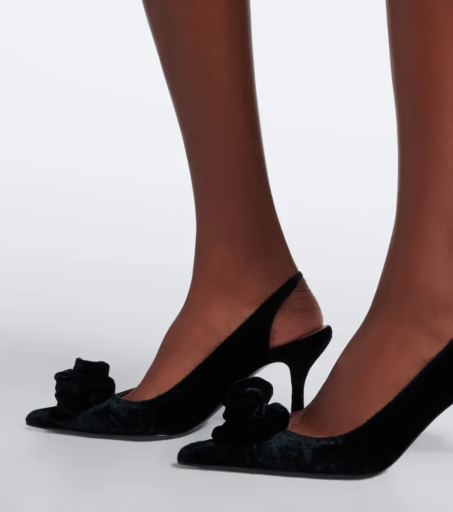 Magda Butrym Floral-appliqué velvet slingback pumps | Thumbnail 6 Magda Butrym Floral-appliqué velvet slingback pumps | Thumbnail 6