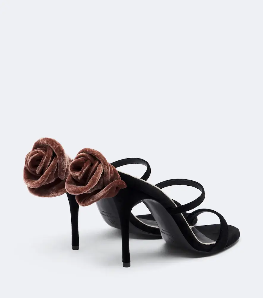 Magda Butrym Floral-appliqué velvet mules | Thumbnail 3 Magda Butrym Floral-appliqué velvet mules | Thumbnail 3