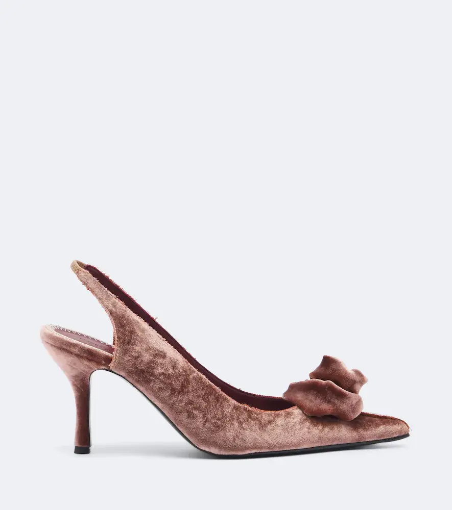 Magda Butrym Floral-appliqué velvet slingback pumps | Thumbnail 2 Magda Butrym Floral-appliqué velvet slingback pumps | Thumbnail 2