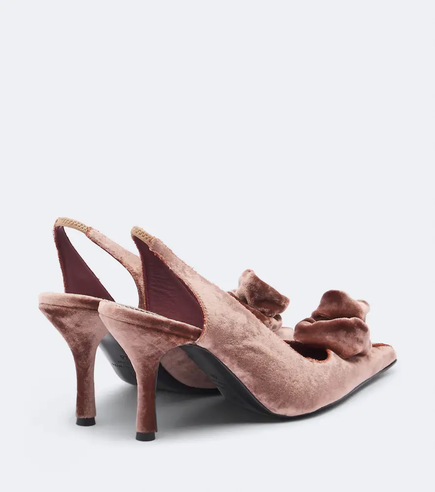 Magda Butrym Floral-appliqué velvet slingback pumps | Thumbnail 3 Magda Butrym Floral-appliqué velvet slingback pumps | Thumbnail 3