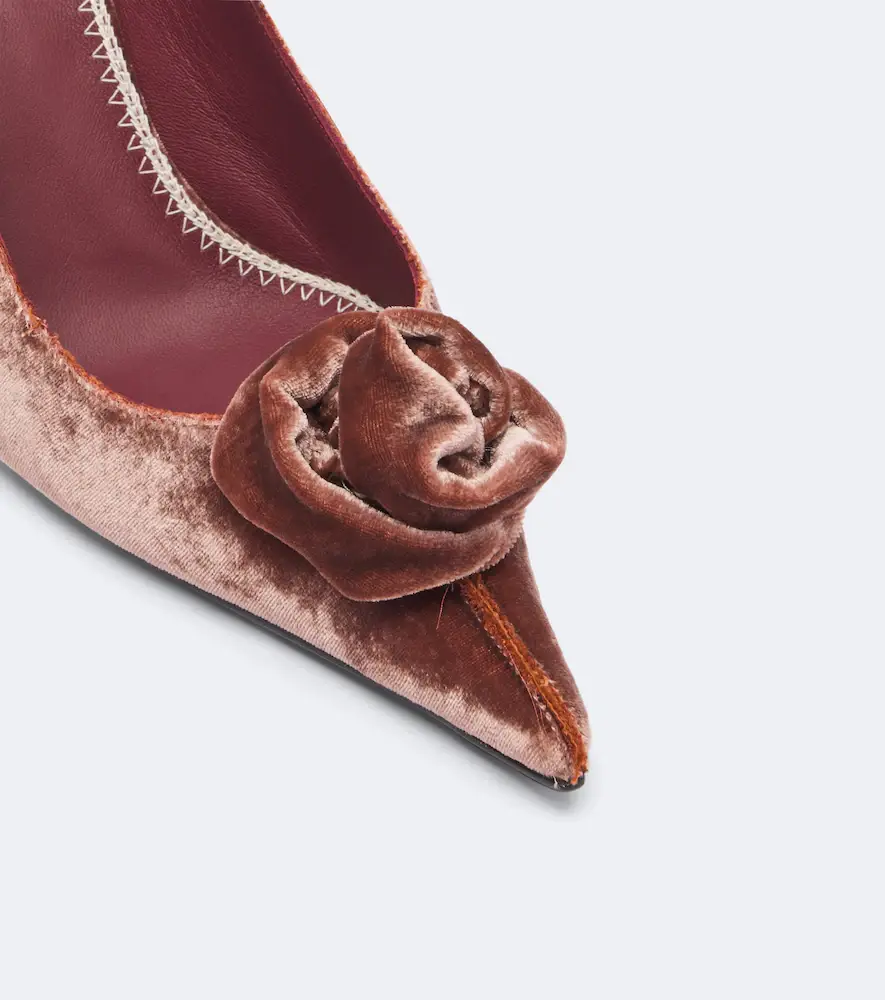 Magda Butrym Floral-appliqué velvet slingback pumps | Thumbnail 4 Magda Butrym Floral-appliqué velvet slingback pumps | Thumbnail 4