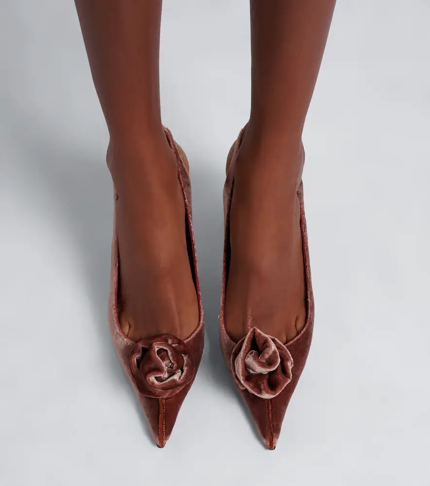 Magda Butrym Floral-appliqué velvet slingback pumps | Thumbnail 6 Magda Butrym Floral-appliqué velvet slingback pumps | Thumbnail 6
