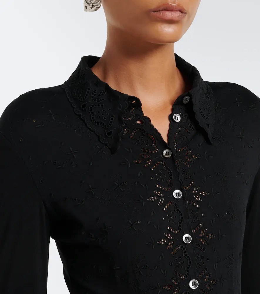 Magda Butrym Broderie anglaise jersey bodysuit | Thumbnail 3 Magda Butrym Broderie anglaise jersey bodysuit | Thumbnail 3