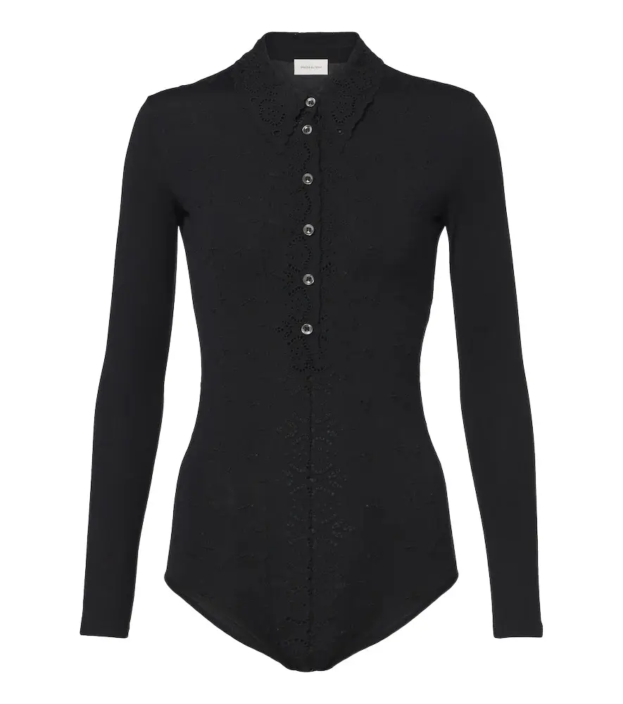 Magda Butrym Broderie anglaise jersey bodysuit