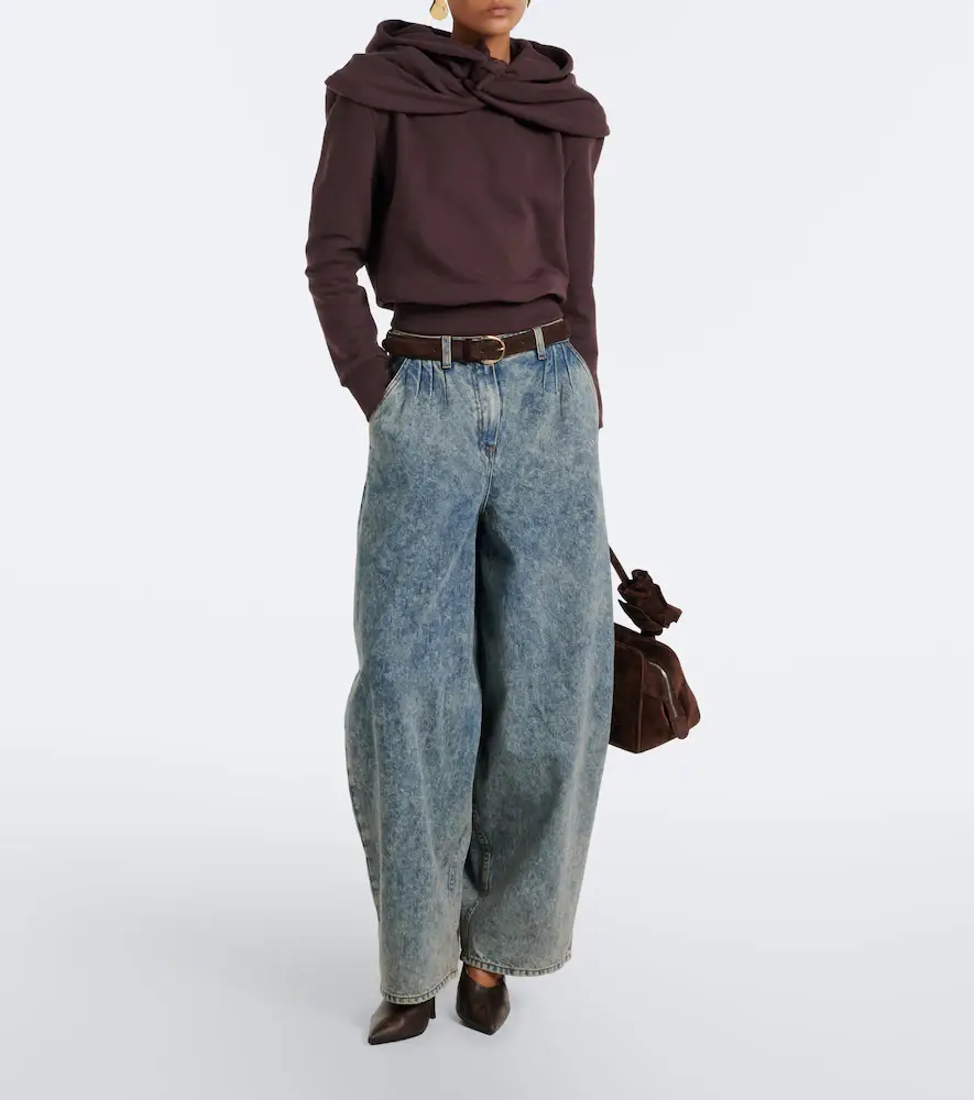 Magda Butrym Draped cotton jersey hoodie | Thumbnail 2 Magda Butrym Draped cotton jersey hoodie | Thumbnail 2