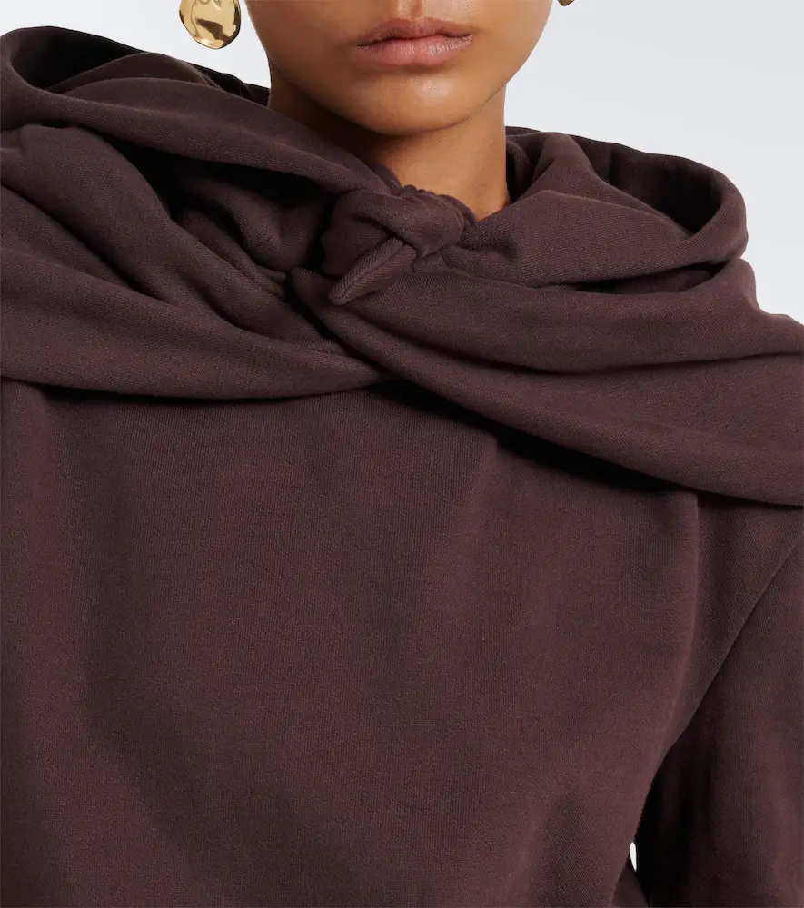 Magda Butrym Draped cotton jersey hoodie | Thumbnail 4 Magda Butrym Draped cotton jersey hoodie | Thumbnail 4
