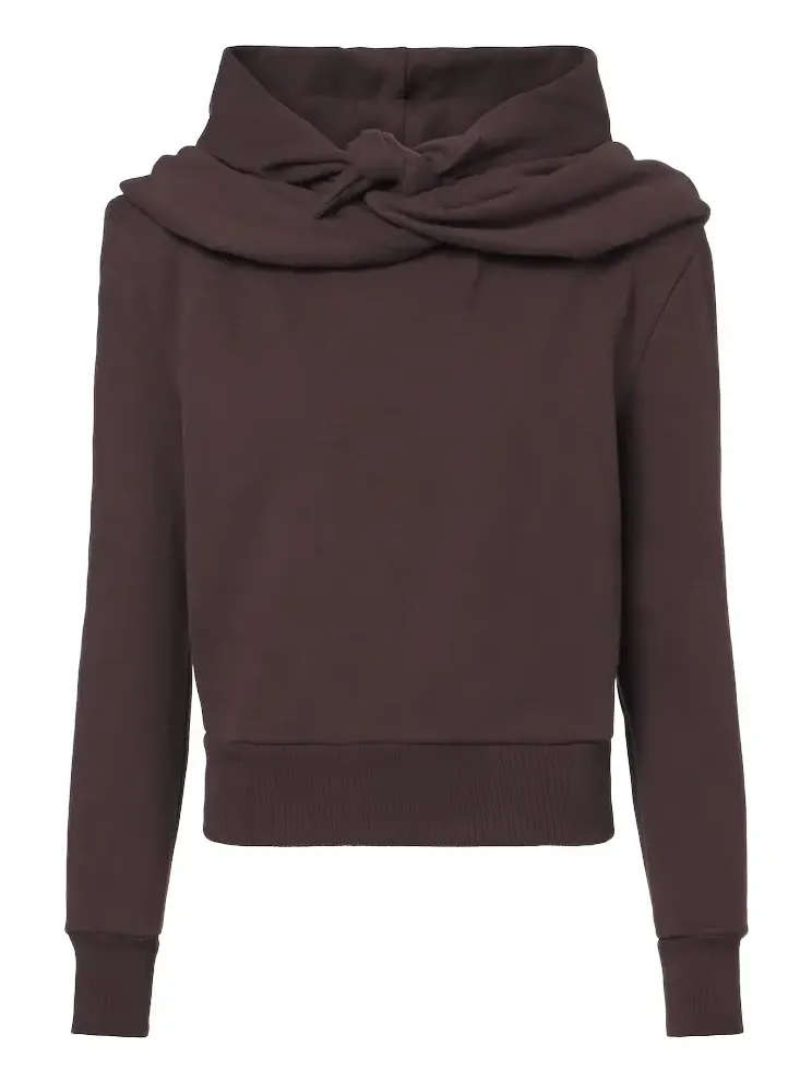 Draped cotton jersey hoodie Draped cotton jersey hoodie