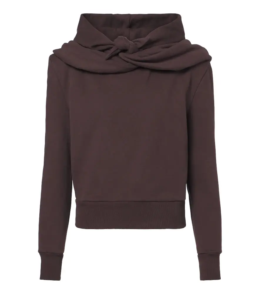 Draped cotton jersey hoodie Draped cotton jersey hoodie