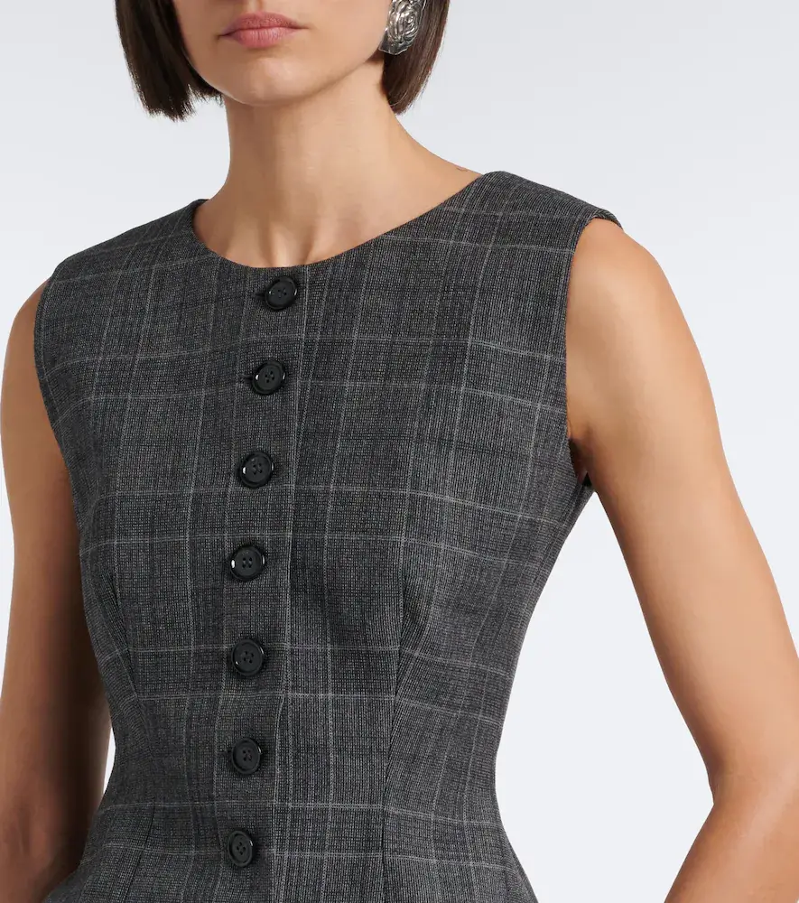 Magda Butrym Checked virgin wool top | Thumbnail 2 Magda Butrym Checked virgin wool top | Thumbnail 2