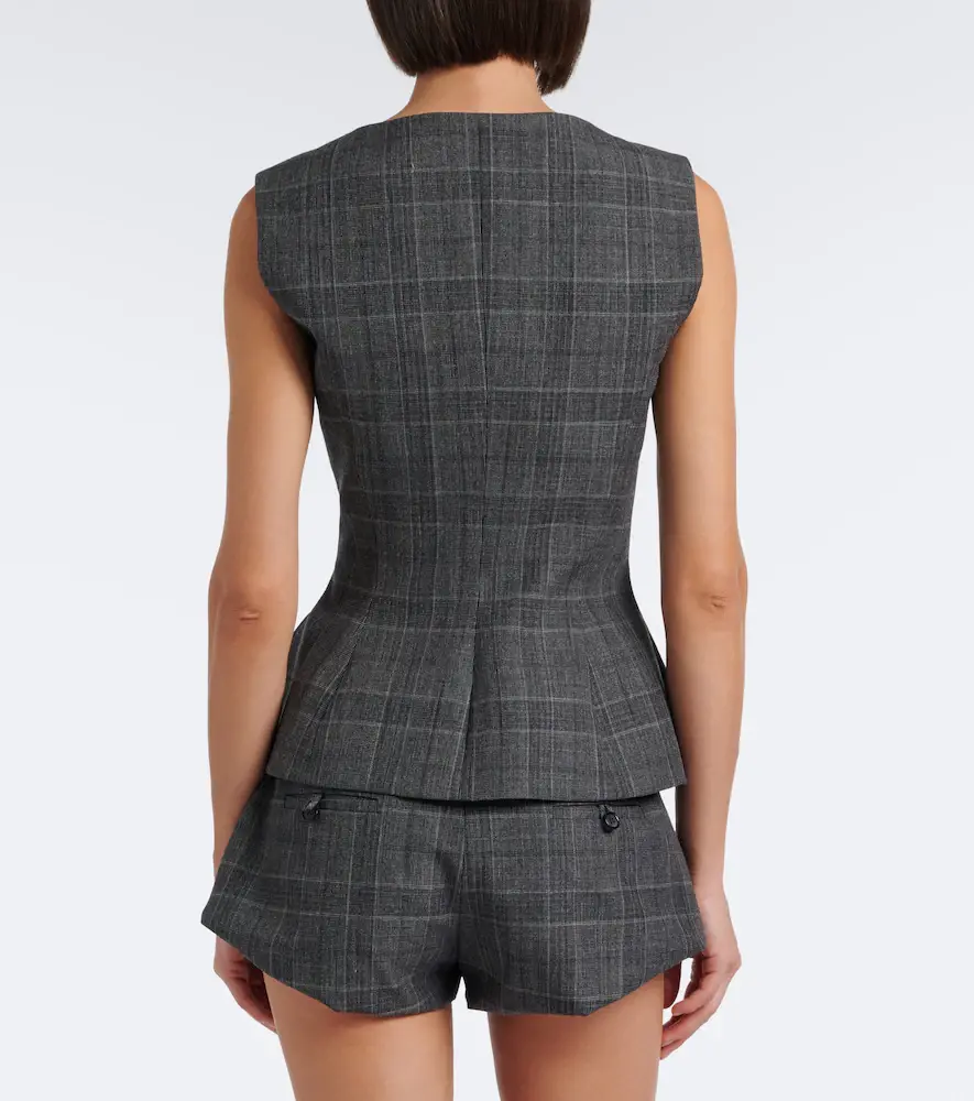 Magda Butrym Checked virgin wool top | Thumbnail 3 Magda Butrym Checked virgin wool top | Thumbnail 3