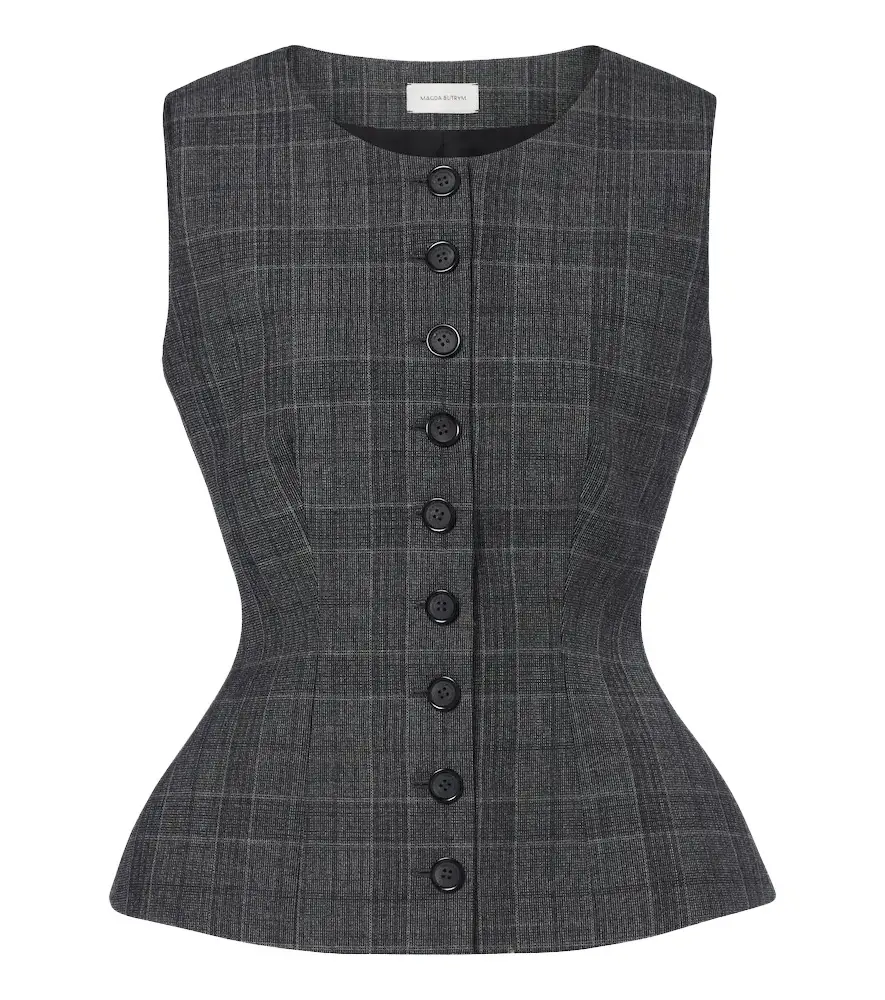 Magda Butrym Checked virgin wool top