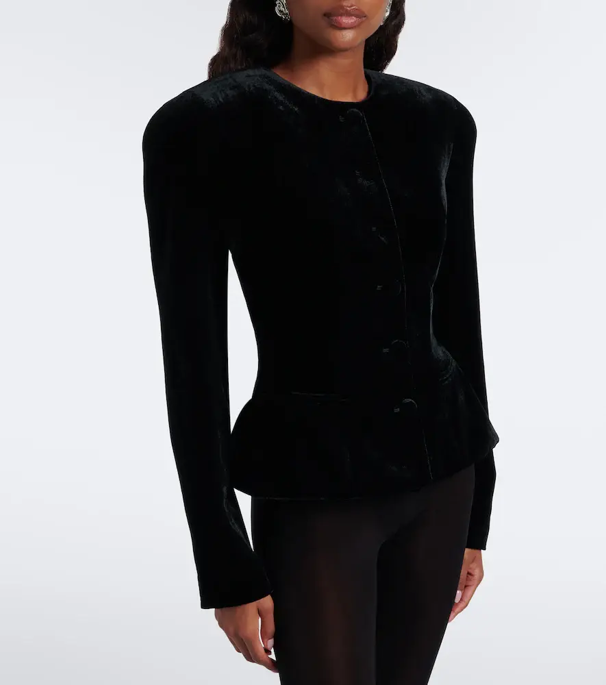 Magda Butrym Peplum velvet blazer | Thumbnail 2
