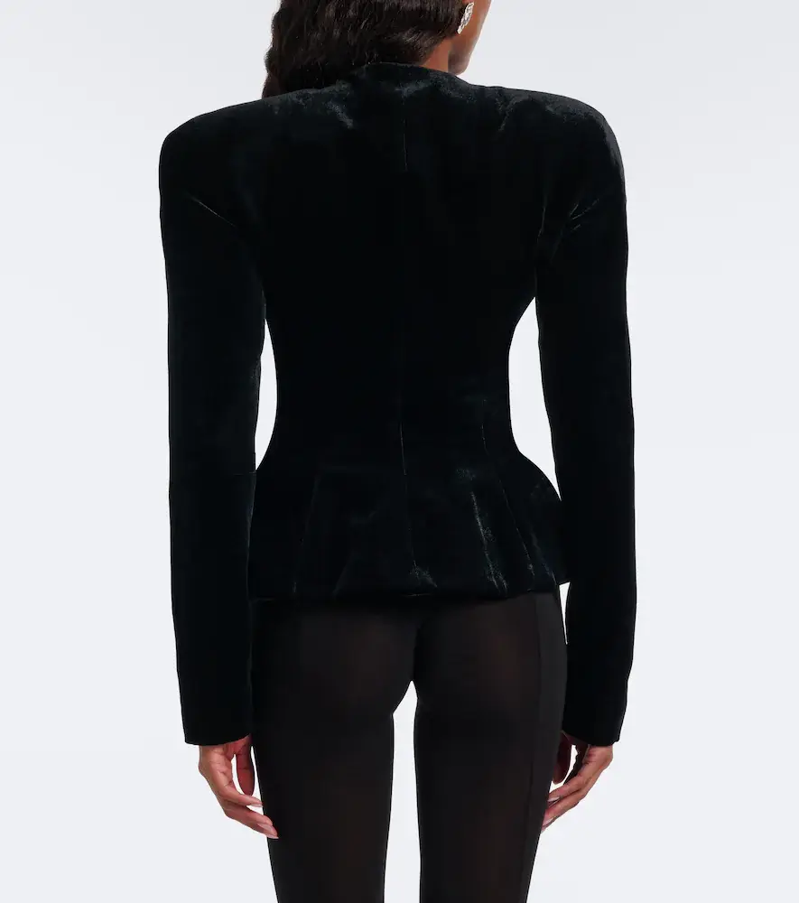 Magda Butrym Peplum velvet blazer | Thumbnail 3