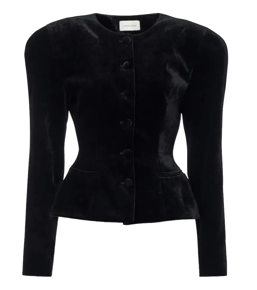 Magda Butrym Peplum velvet blazer