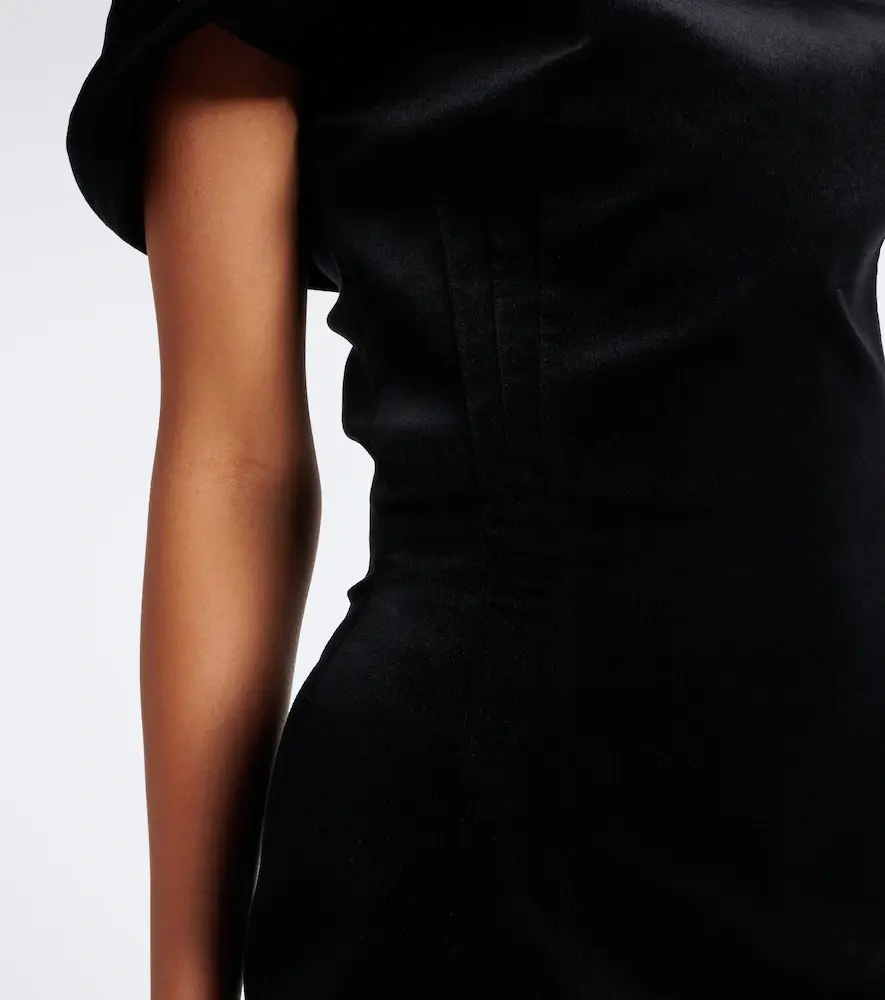 Magda Butrym Asymmetric cotton-blend velvet minidress | Thumbnail 4 Magda Butrym Asymmetric cotton-blend velvet minidress | Thumbnail 4