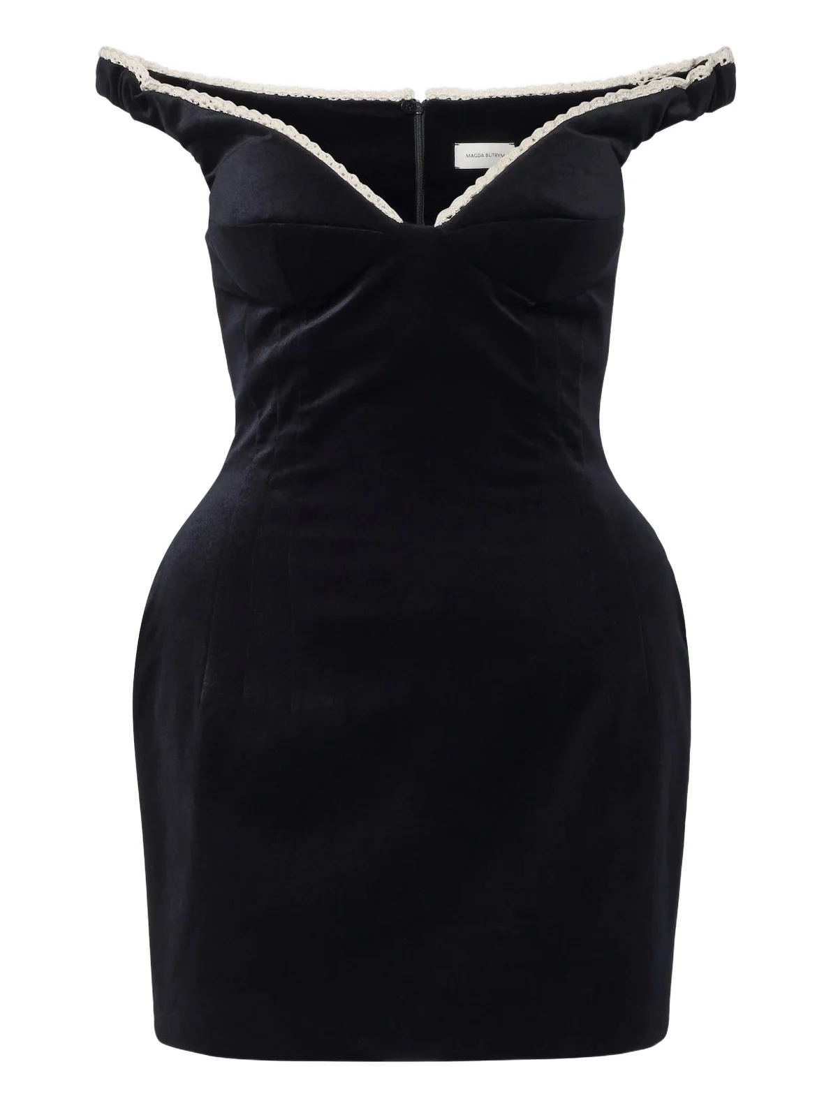 Magda Butrym Crochet-trimmed velvet minidress