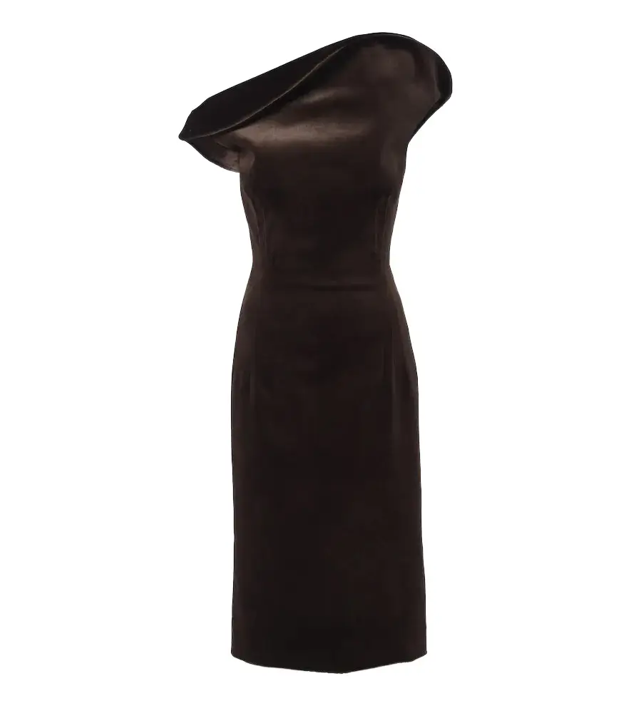 Magda Butrym Crochet-trimmed velvet cocktail dress