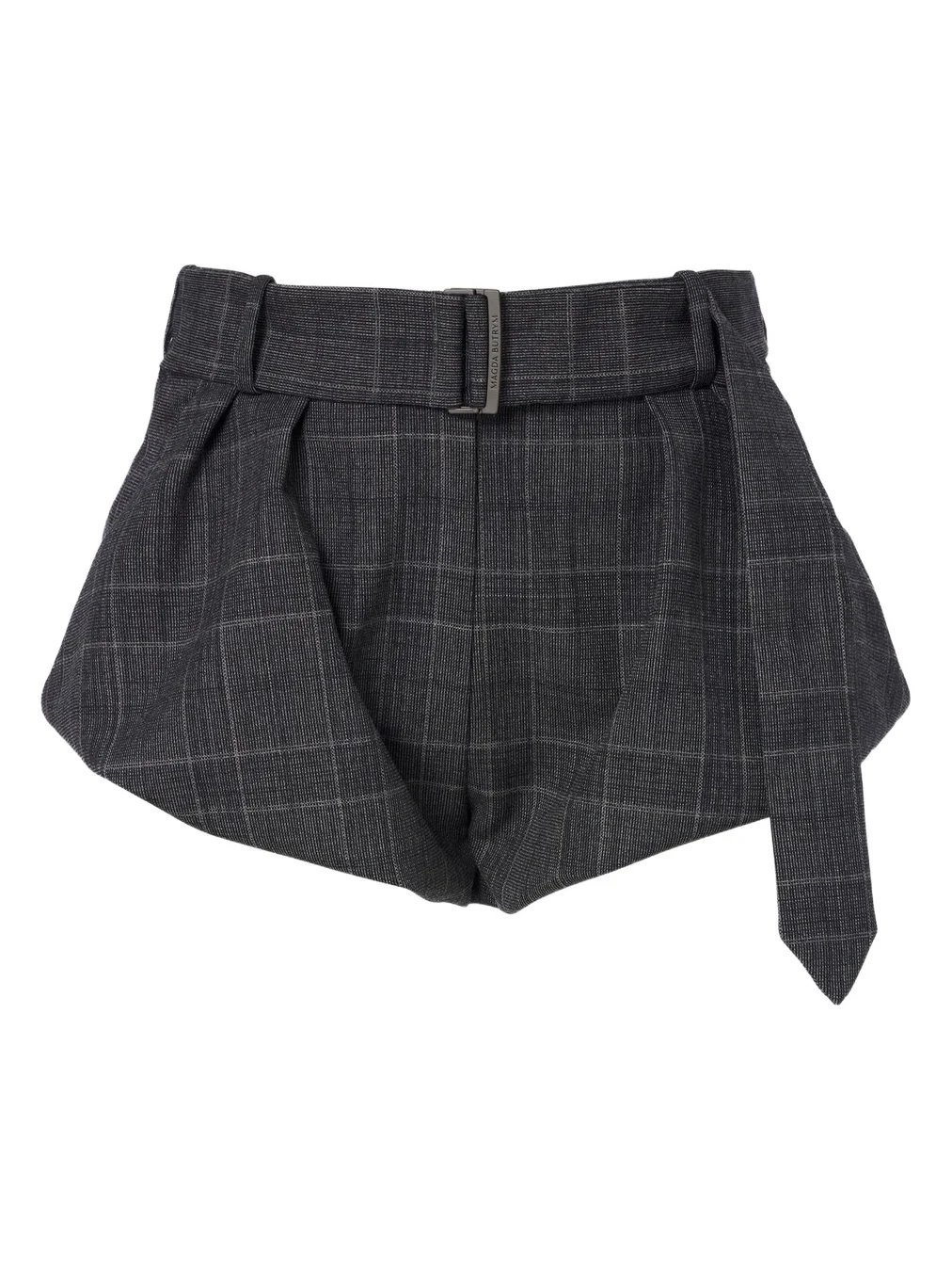 Magda Butrym Belted checked virgin wool shorts