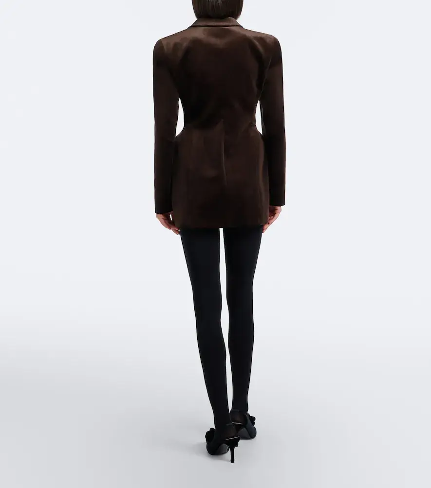 Magda Butrym Peplum cotton-blend velour blazer dress | Thumbnail 5 Magda Butrym Peplum cotton-blend velour blazer dress | Thumbnail 5