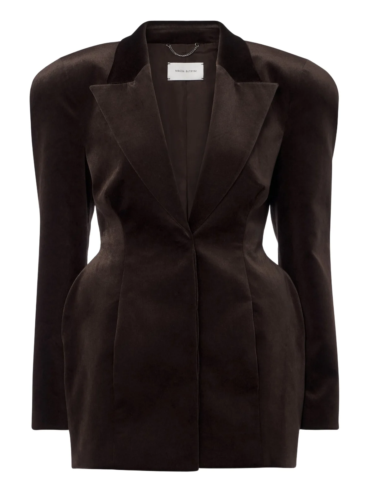 Magda Butrym Peplum cotton-blend velour blazer dress