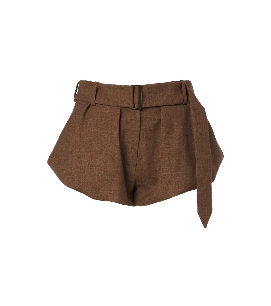 Belted virgin wool shorts Belted virgin wool shorts