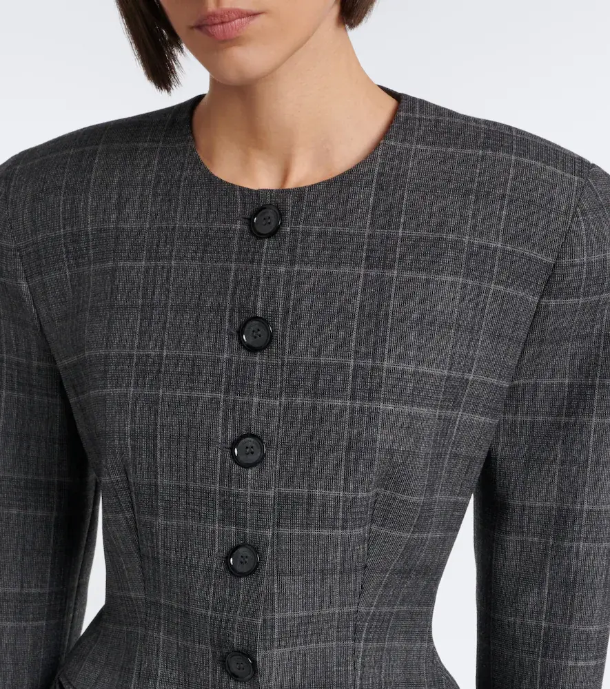 Magda Butrym Checked peplum virgin wool blazer | Thumbnail 3 Magda Butrym Checked peplum virgin wool blazer | Thumbnail 3