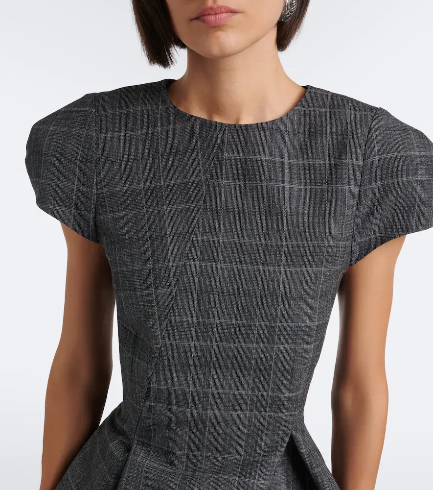 Magda Butrym Checked draped virgin wool top | Thumbnail 4 Magda Butrym Checked draped virgin wool top | Thumbnail 4