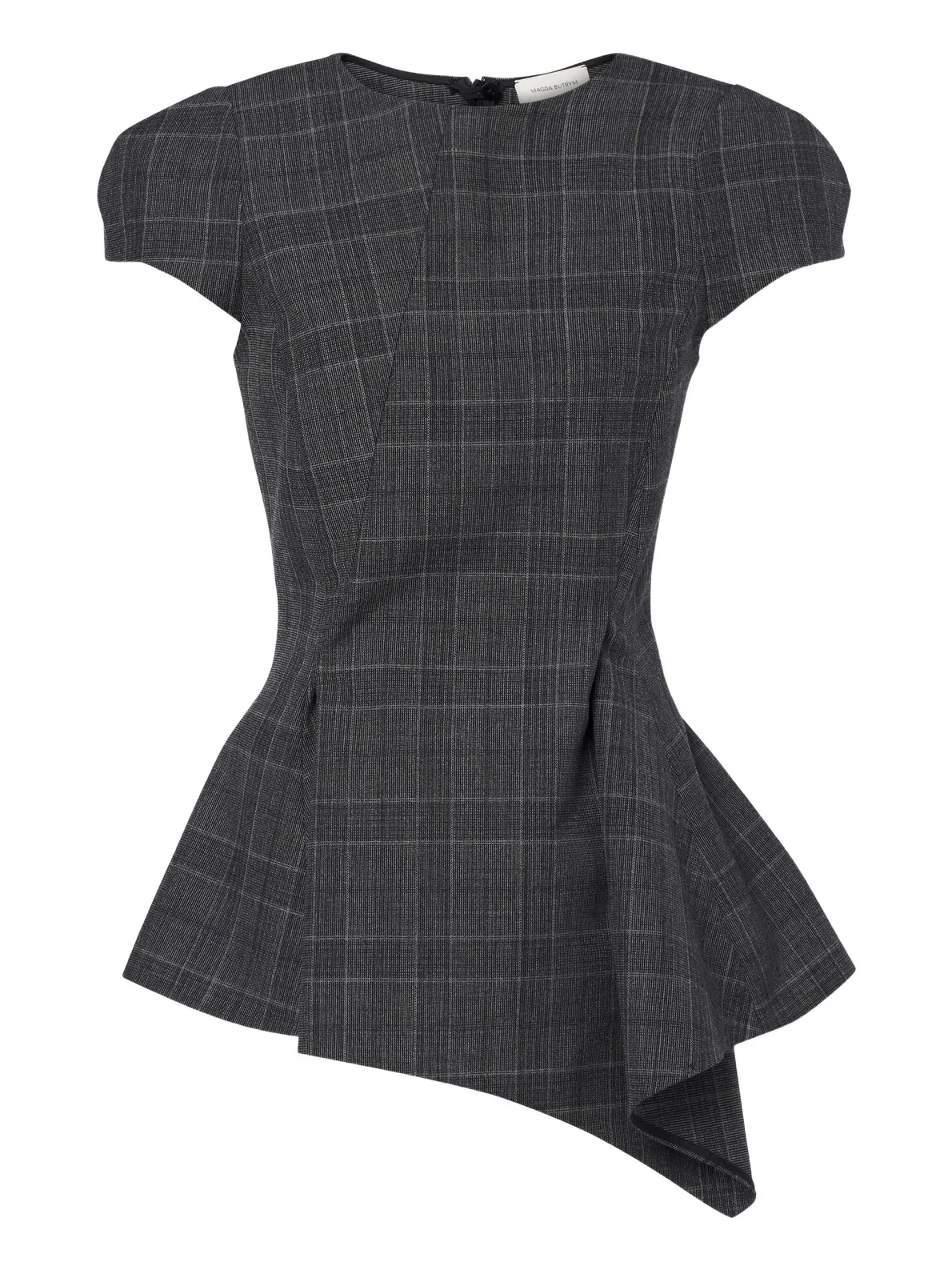 Magda Butrym Checked draped virgin wool top