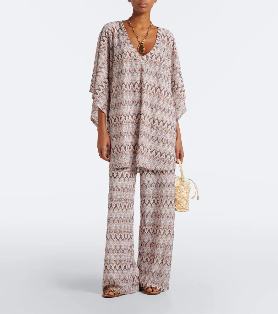 Melissa Odabash Josie chevron knitted kaftan | Thumbnail 3