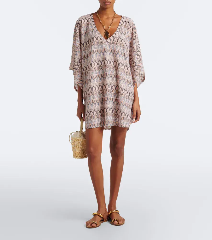 Melissa Odabash Josie chevron knitted kaftan | Thumbnail 4