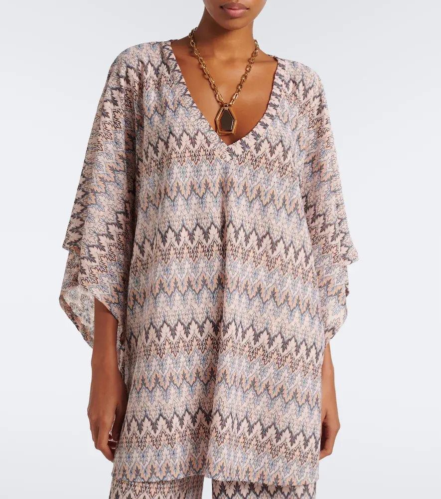 Melissa Odabash Josie chevron knitted kaftan | Thumbnail 7