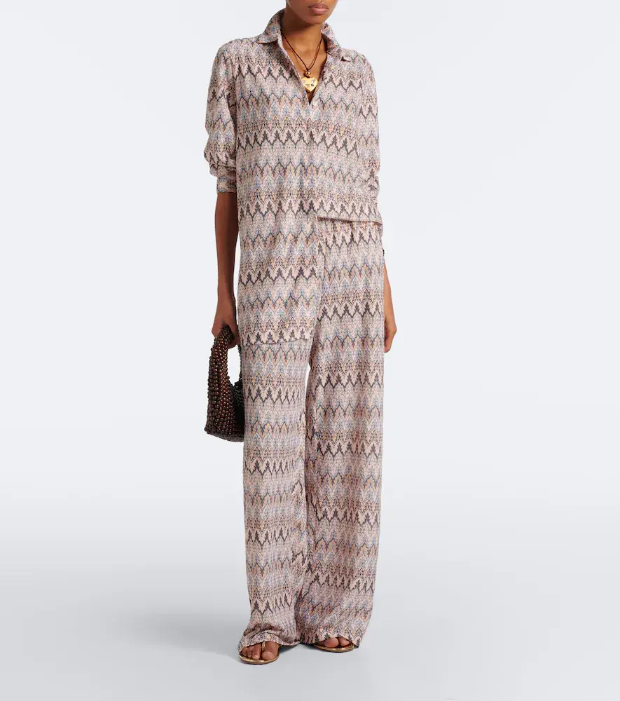 Melissa Odabash Daria chevron knitted shirt | Thumbnail 2