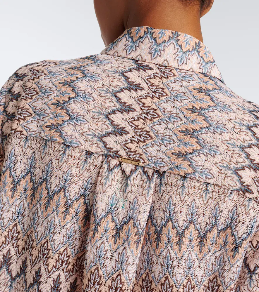 Melissa Odabash Daria chevron knitted shirt | Thumbnail 3