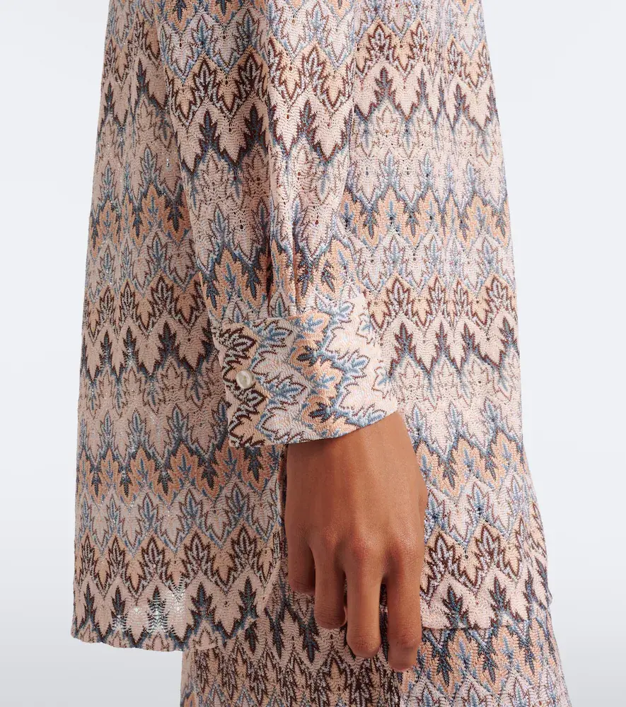 Melissa Odabash Daria chevron knitted shirt | Thumbnail 4