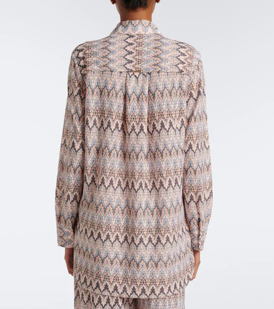 Melissa Odabash Daria chevron knitted shirt | Thumbnail 6
