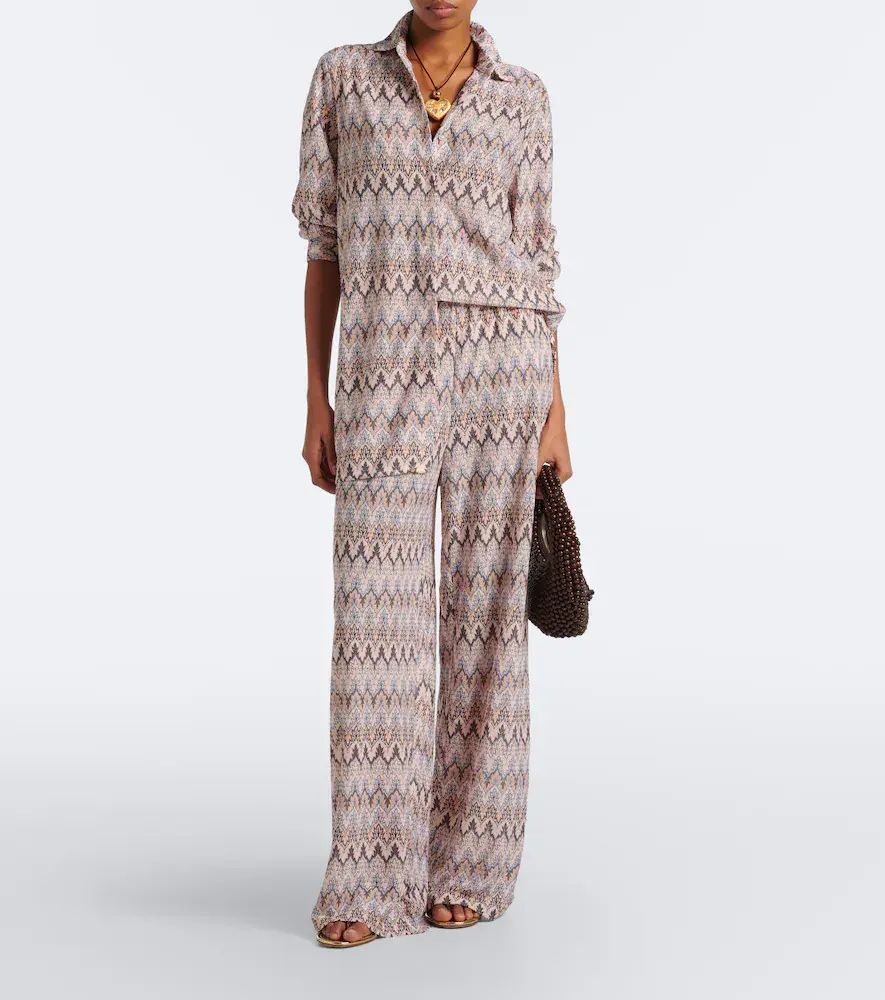 Melissa Odabash Olivia chevron knitted wide-leg pants | Thumbnail 3 Melissa Odabash Olivia chevron knitted wide-leg pants | Thumbnail 3