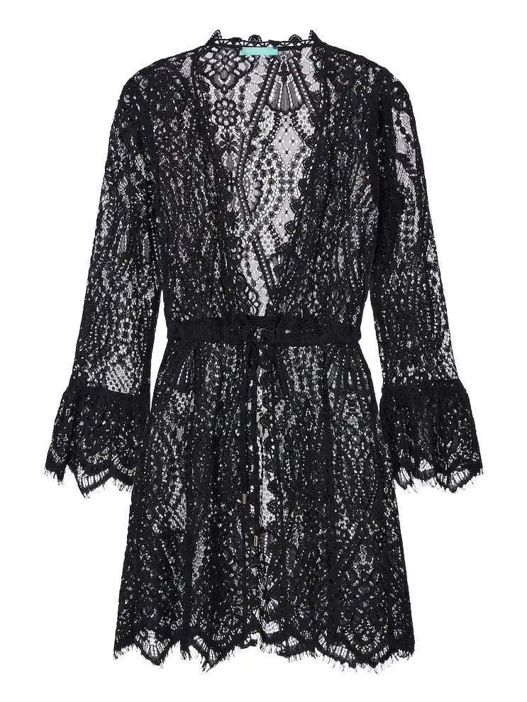 Naia cotton-blend lace beach cover-up