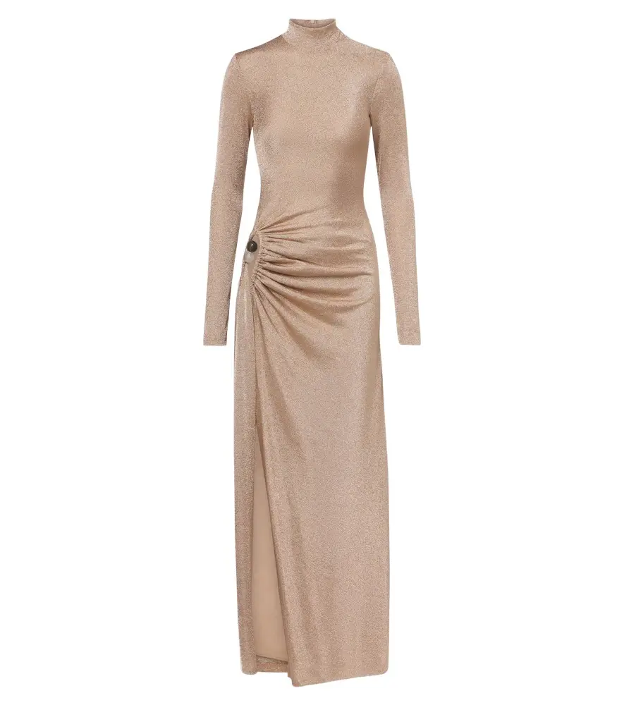 Embellished draped jersey lamé gown Embellished draped jersey lamé gown