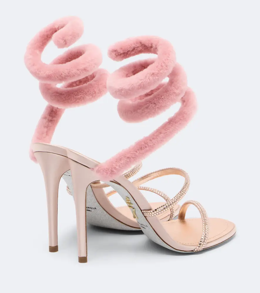 René Caovilla Cleo embellished shearling-trimmed sandals | Thumbnail 4 René Caovilla Cleo embellished shearling-trimmed sandals | Thumbnail 4